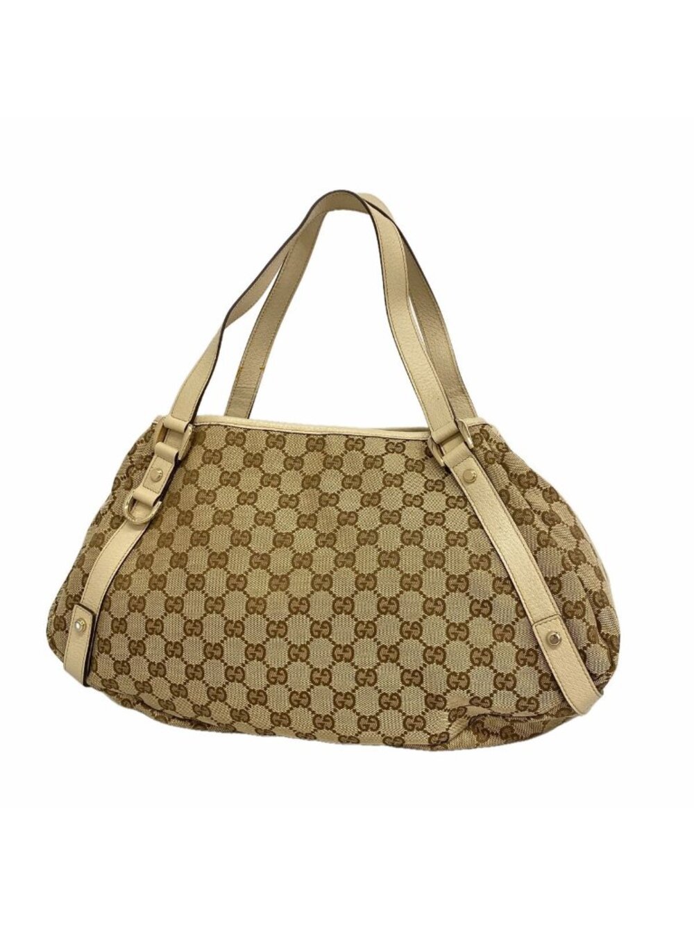 Gucci Tote GG Canvas Abbey Beige Brown Champagne Gold